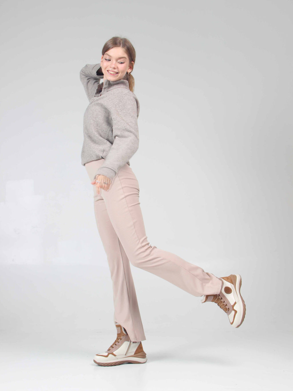 Ботинки 350.uno2br. беж какао/Шерсть