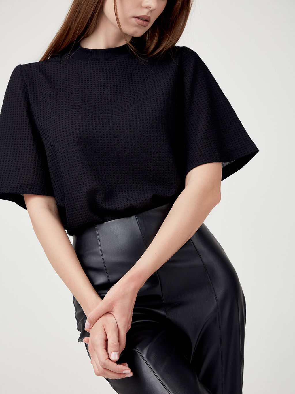 CONTE LBL 1607 Фактурная блузка свободного кроя black black