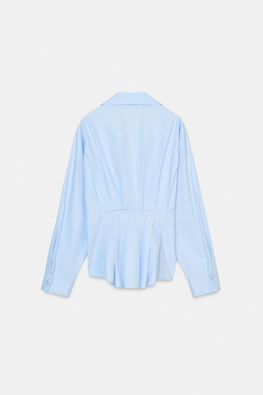 CAMISA POPEL?N PLIEGUES / Azul claro - Zara фото 9