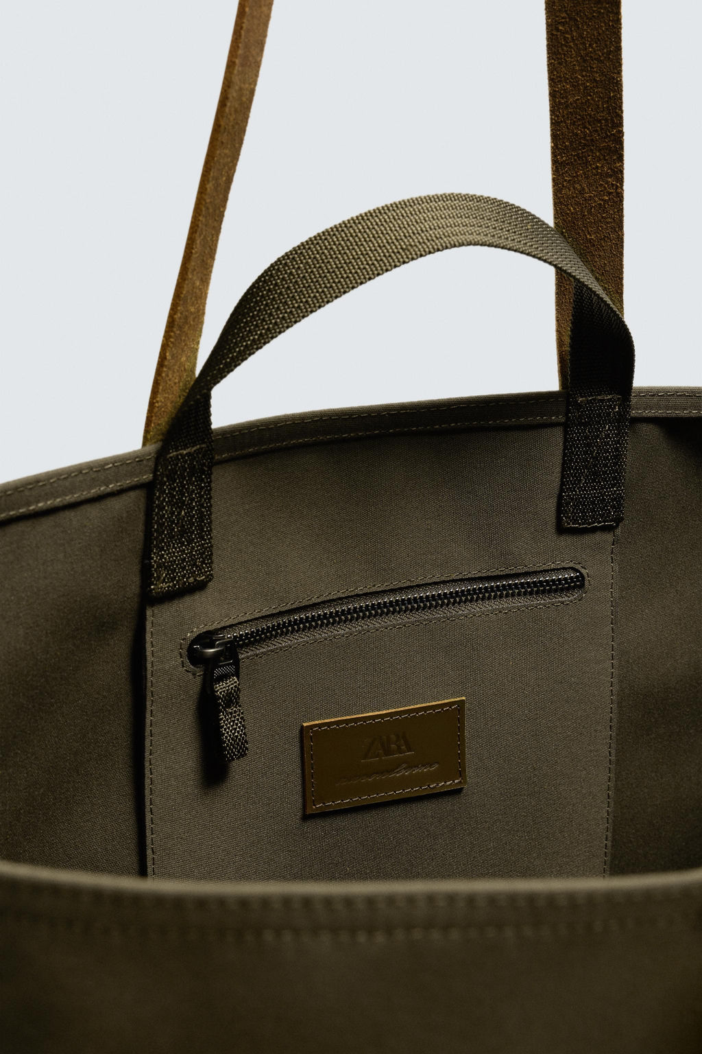 TOTE BAG WITH LEATHER DETAILS AARON LEVINE X ZARA фото 12