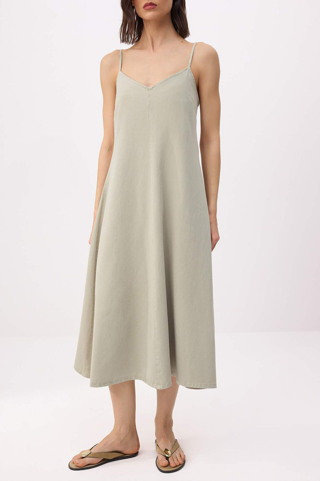 Mint Duz Midi Denim Elbise TWOSS25EL00859