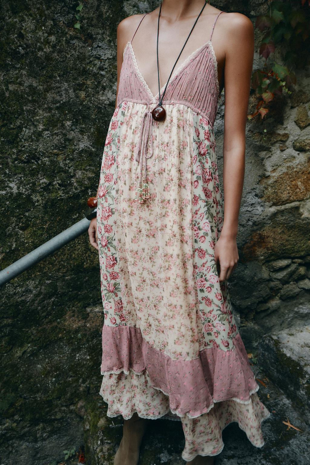 FLORAL PATCHWORK DRESS - Zara фото 3