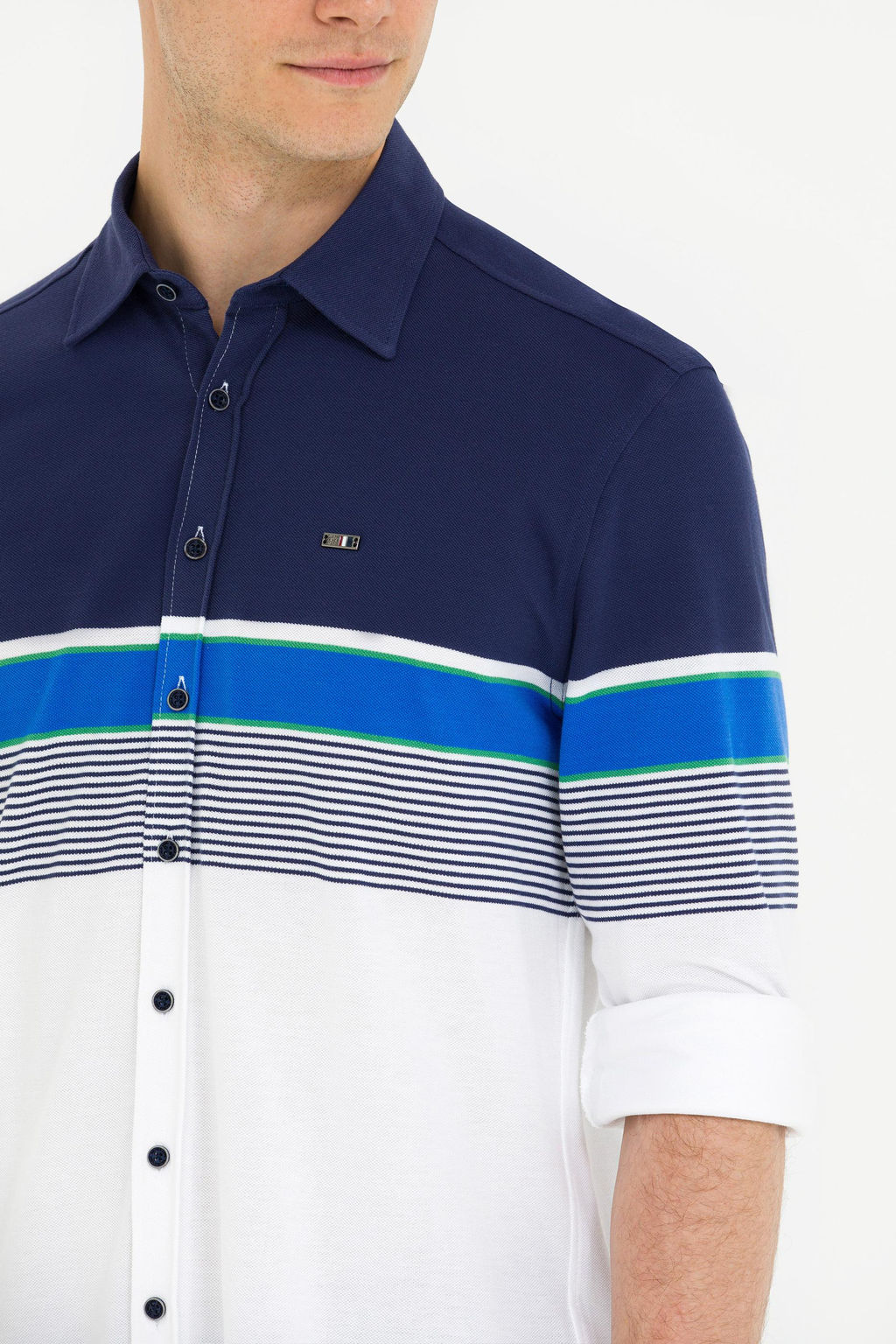 Мужская темно-синяя рубашка с длинным рукавом - U.s. polo assn фото 7