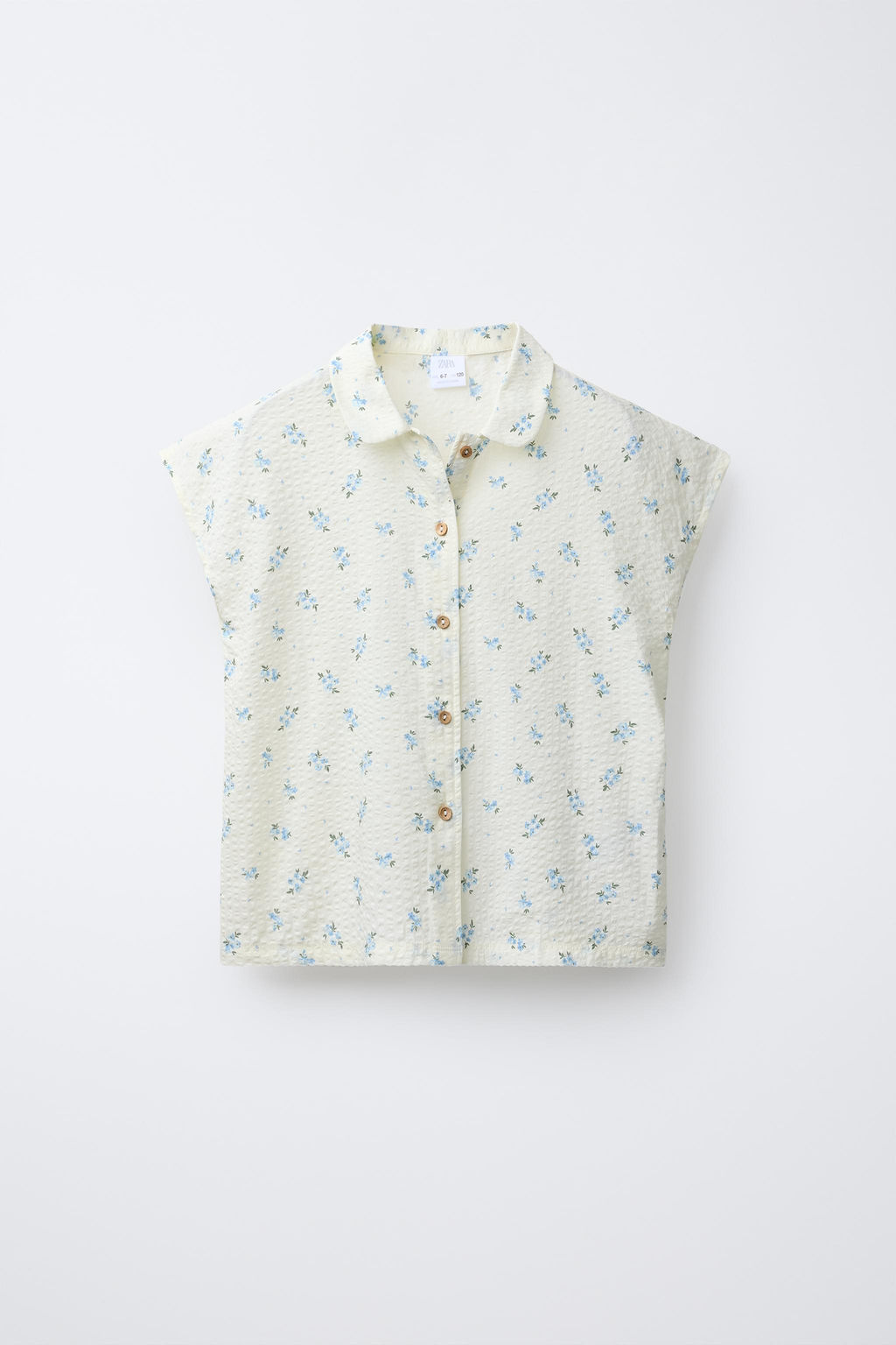 AGES 6-14/ SEERSUCKER FLORAL SHIRT AND BERMUDA PYJAMAS - Zara фото 2