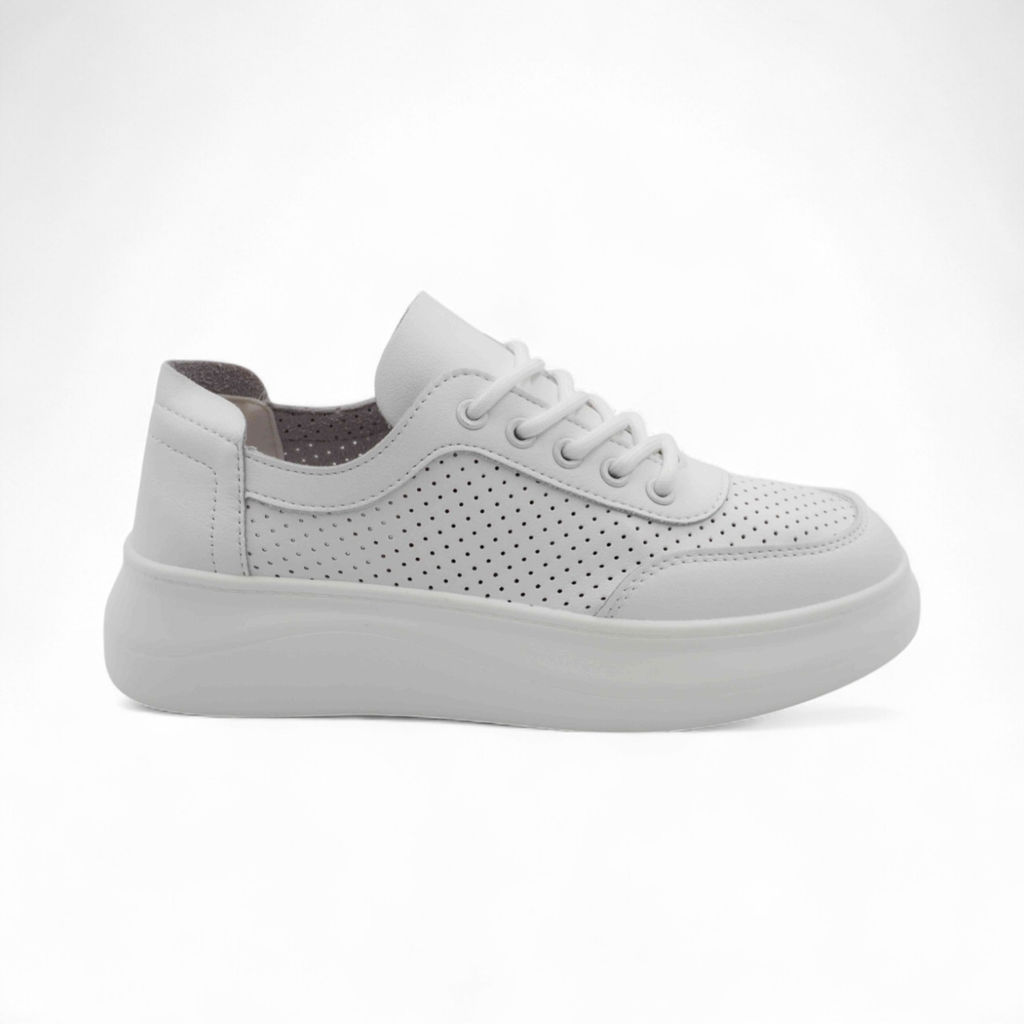 Кроссовки из натуральной кожи В97-3 белые - Sport фото 2