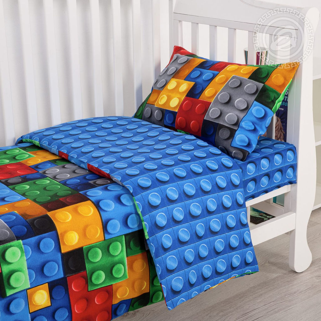 Леголэнд Детский/Пододеяльник: 1 шт. - 147*112; Простыня: 1 шт. - 150*110; Наволочка: 1 шт. - 40*60; Бязь ясельная - Артпостелька фото 4