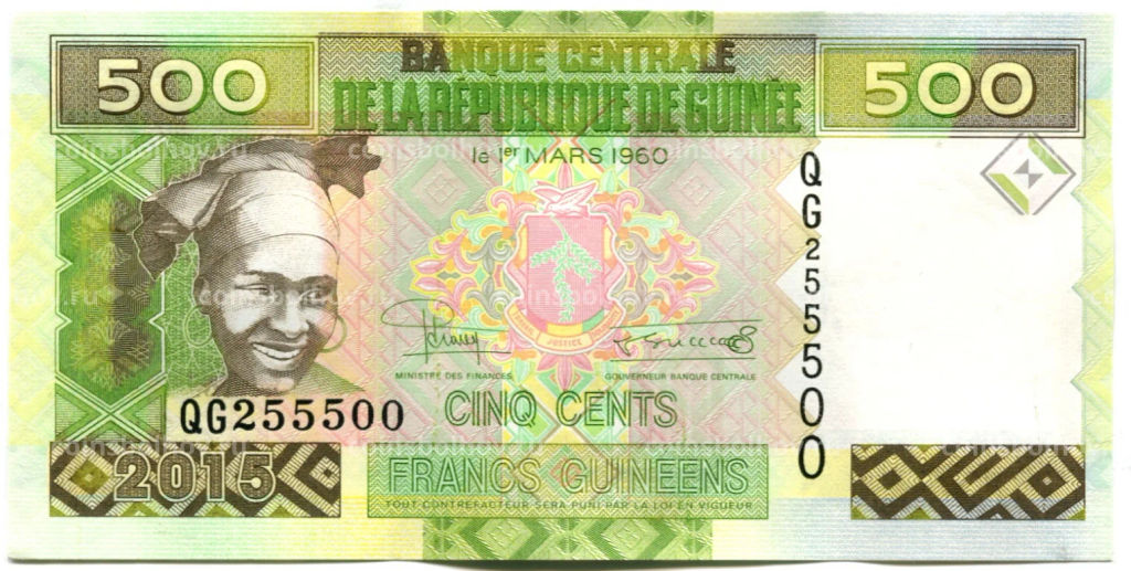 500 франков 2015 года Гвинея