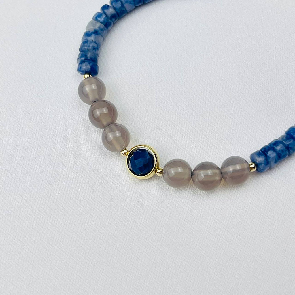 Браслет из Содалита и Агата - Радуга самоцветов фото 3