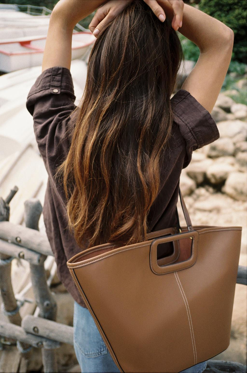 MAXI TOPSTITCHED TOTE BAG - Zara фото 2