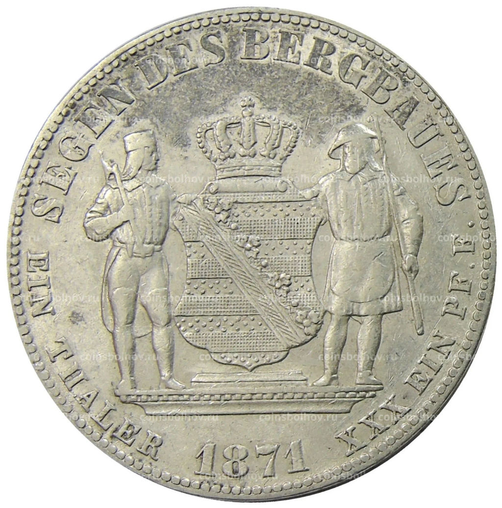 1 талер 1871 года B Германские государства  Саксония