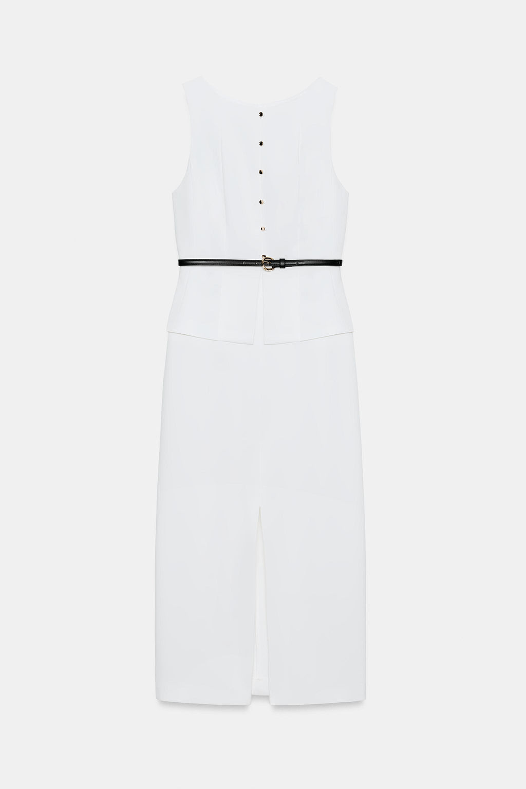 VESTIDO MIDI CINTUR?N / Blanco roto - Zara фото 7