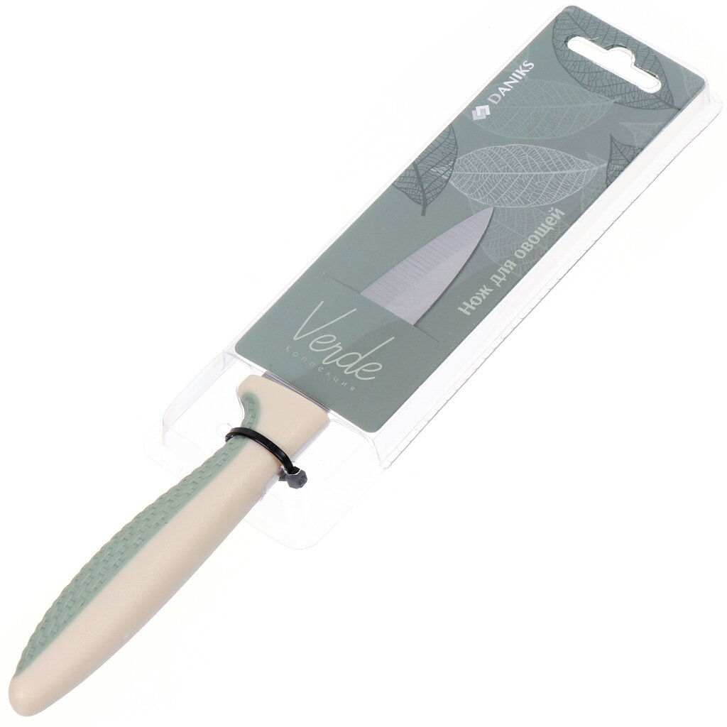 Нож кухонный Daniks, Verde, для овощей, нержавеющая сталь, 9 см, рукоятка пластик, JA20206748-BL-5 (  фото 4