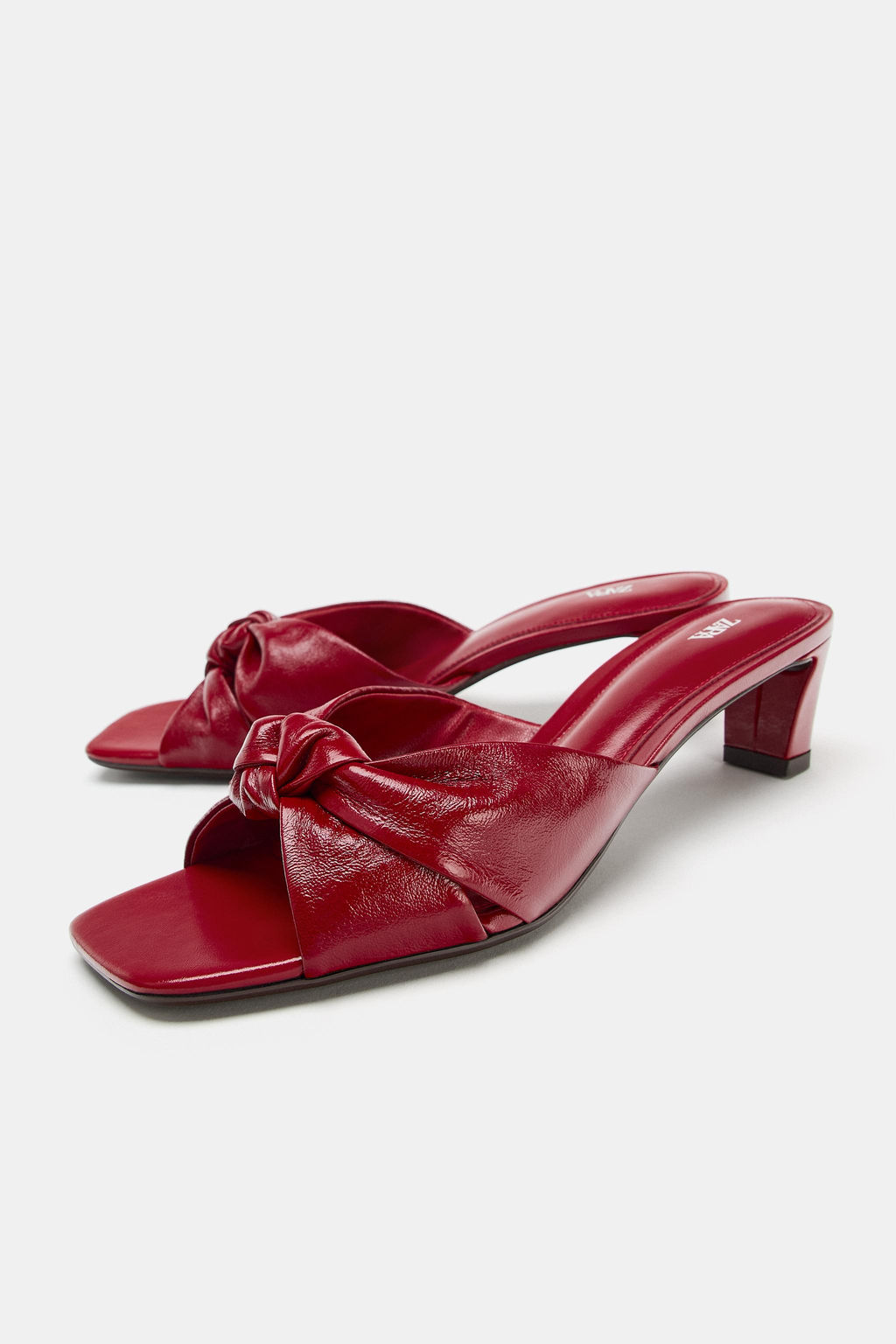SANDALIA PIEL NUDO / Rojo - Zara фото 4