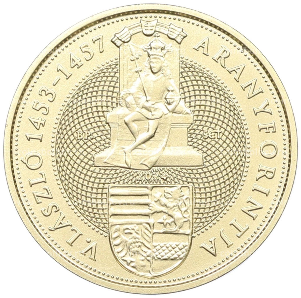 Монета 3000 форинтов 2024 года Венгрия Средневековые венгерские монеты  Золотой флорин Ладислав Постум