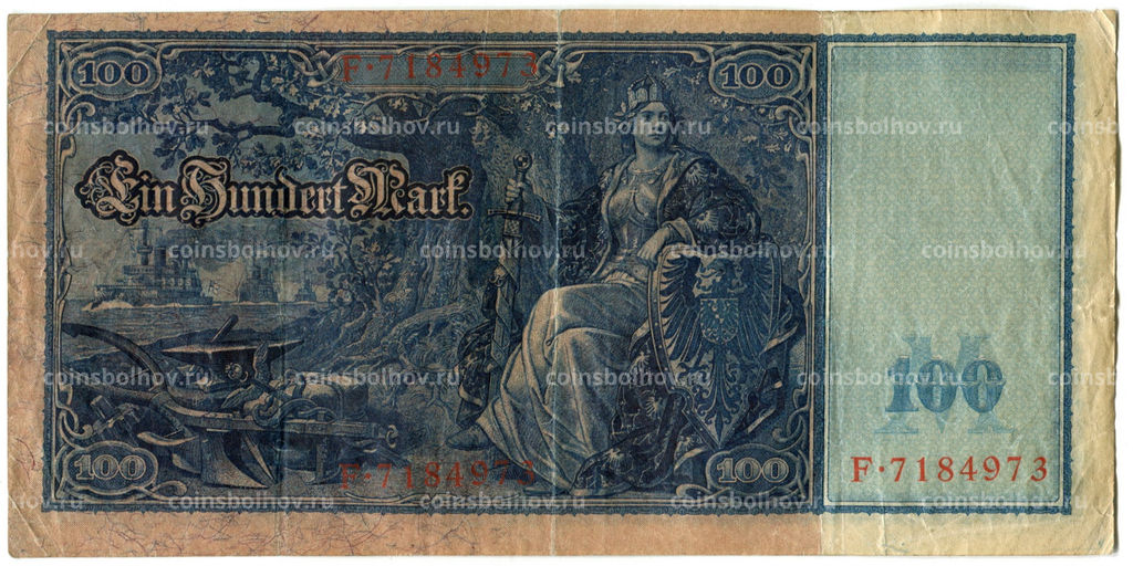 Банкнота 100 марок 1910 года Германия