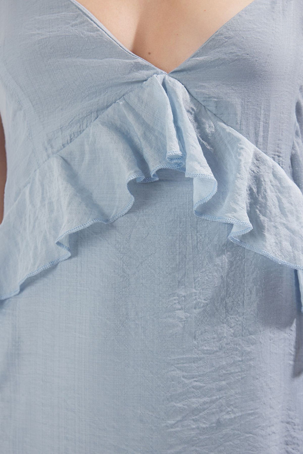 TRENDYOLMILLA Mavi Duz Kesim Kumas Ozellikli Maxi Dokuma Elbise TWOSS25EL00224 фото 4