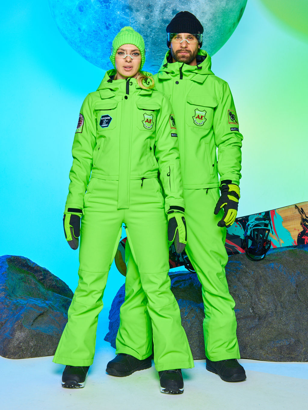 Женский сноубордический горнолыжный комбинезон Alpha Endless Aeternitas 223/2305 FAG - Салатовый  фото 42