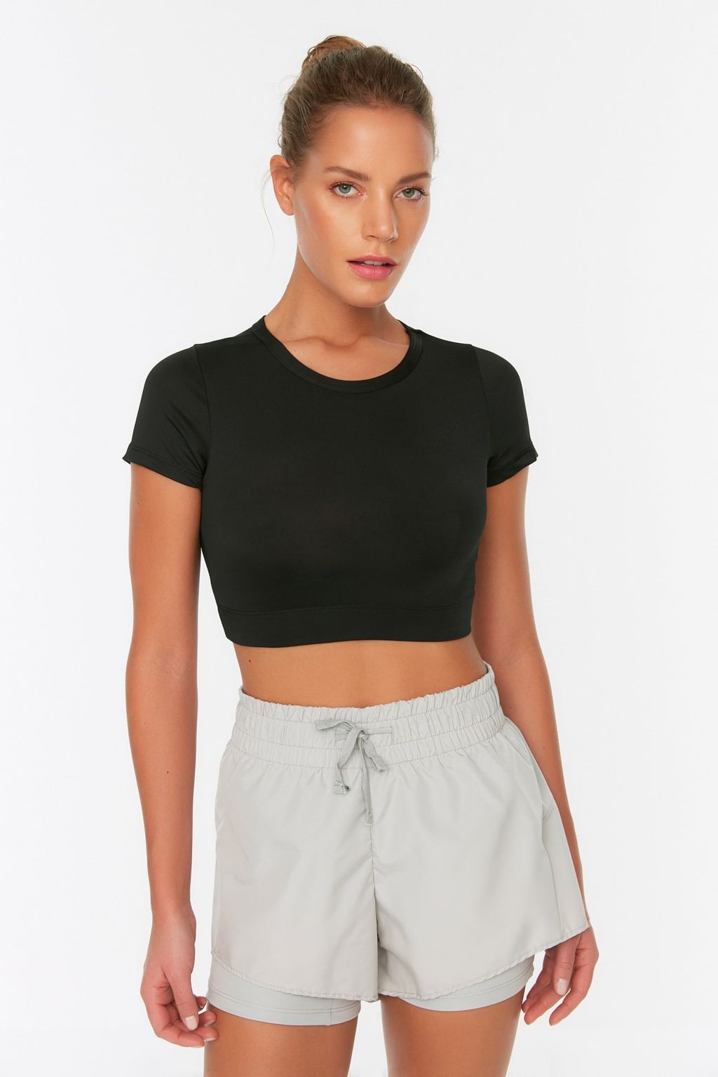 Gri Parasut Kumas 2 Katmanl? Ici Sortlu Orme Spor Sort TWOAW21SR0012