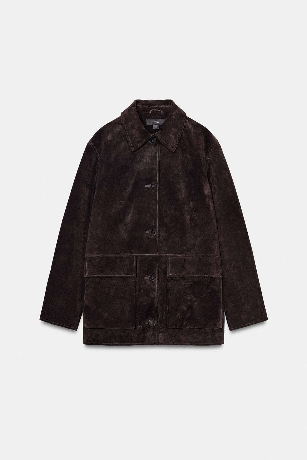 100% LEATHER SUEDE JACKET - Zara фото 21