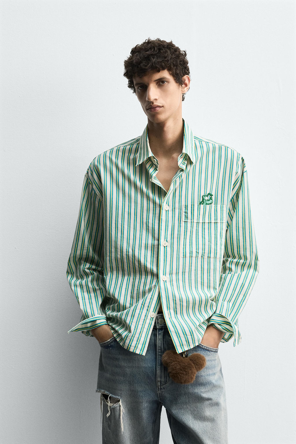PLUTO PATCH STRIPED SHIRT HARRY LAMBERT FOR ZARA X DISNEY  фото 2