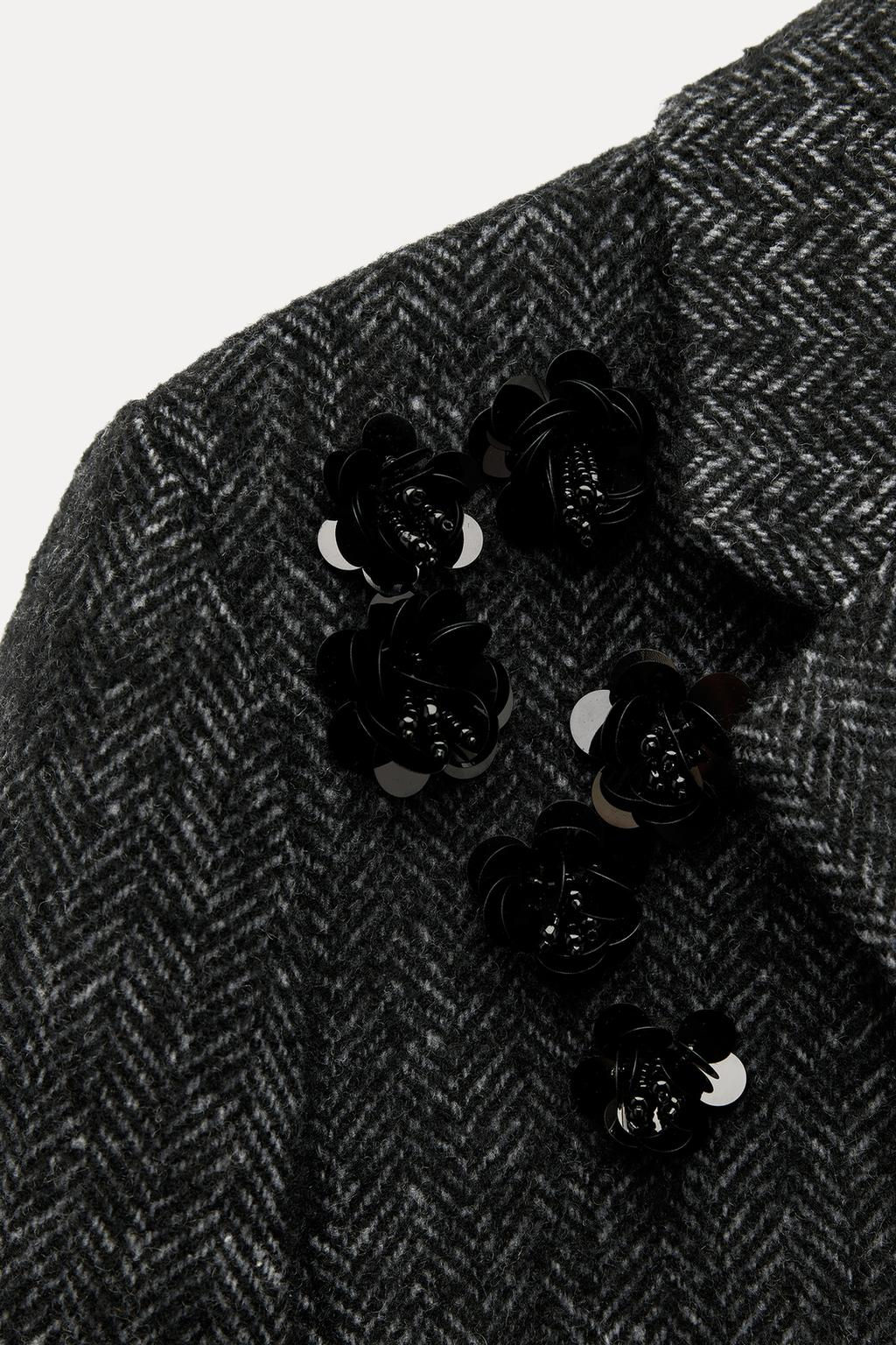 EMBROIDERED HERRINGBONE BLAZER - ZW COLLECTION - Zara фото 8