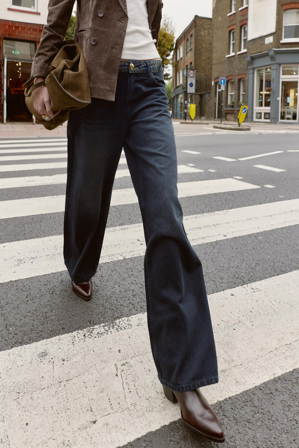 Z1975 MID-WAIST JACQUARD WAIST JEANS - Zara фото 2