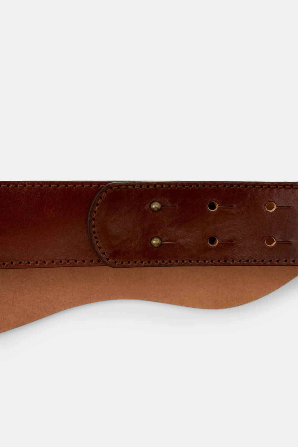 100% LEATHER WAIST BELT WITH BUCKLE - Zara фото 3