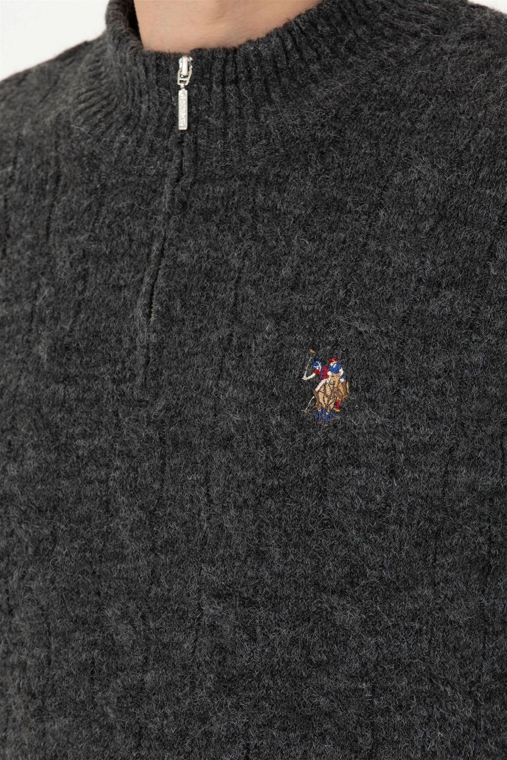Мужской свитер антрацитового меланжа - U.s. polo assn фото 7