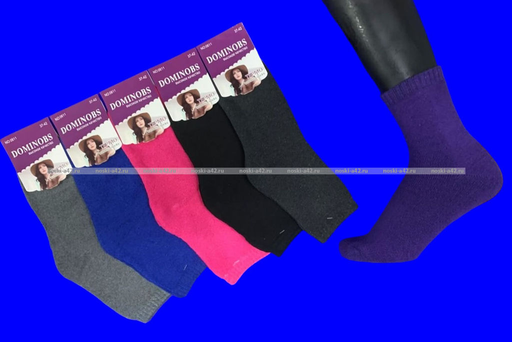 Цена за 12 пар. Термоноски женские внутри махра однотонные