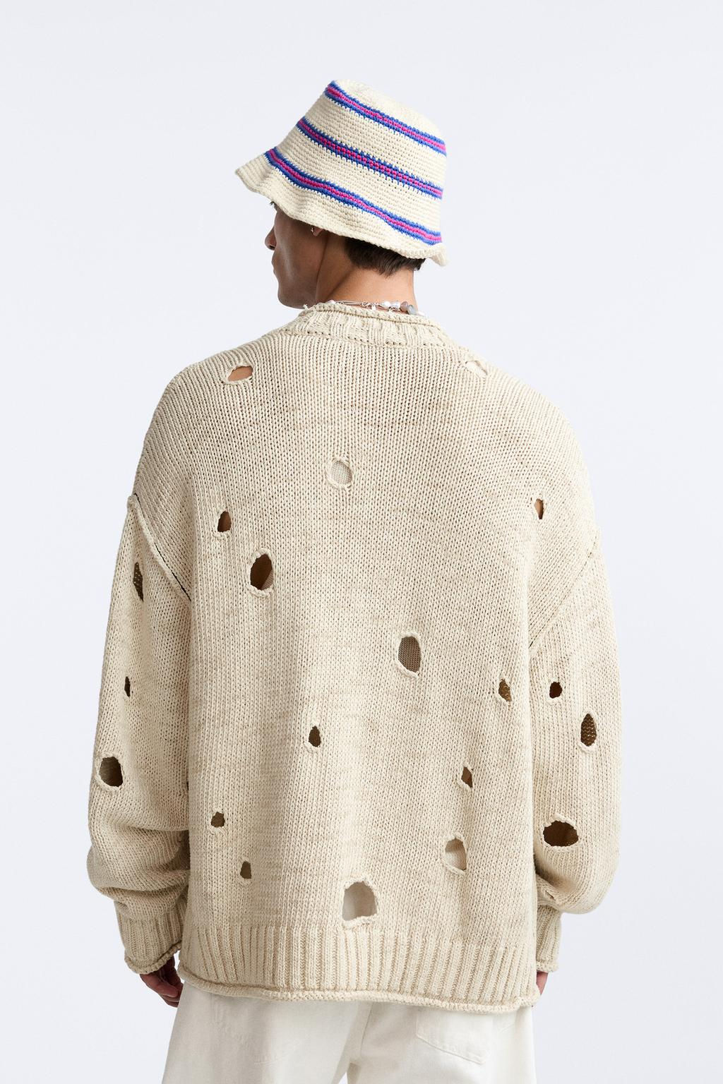 CARDIGAN WITH HOLES LIMITED EDITION - Zara фото 4