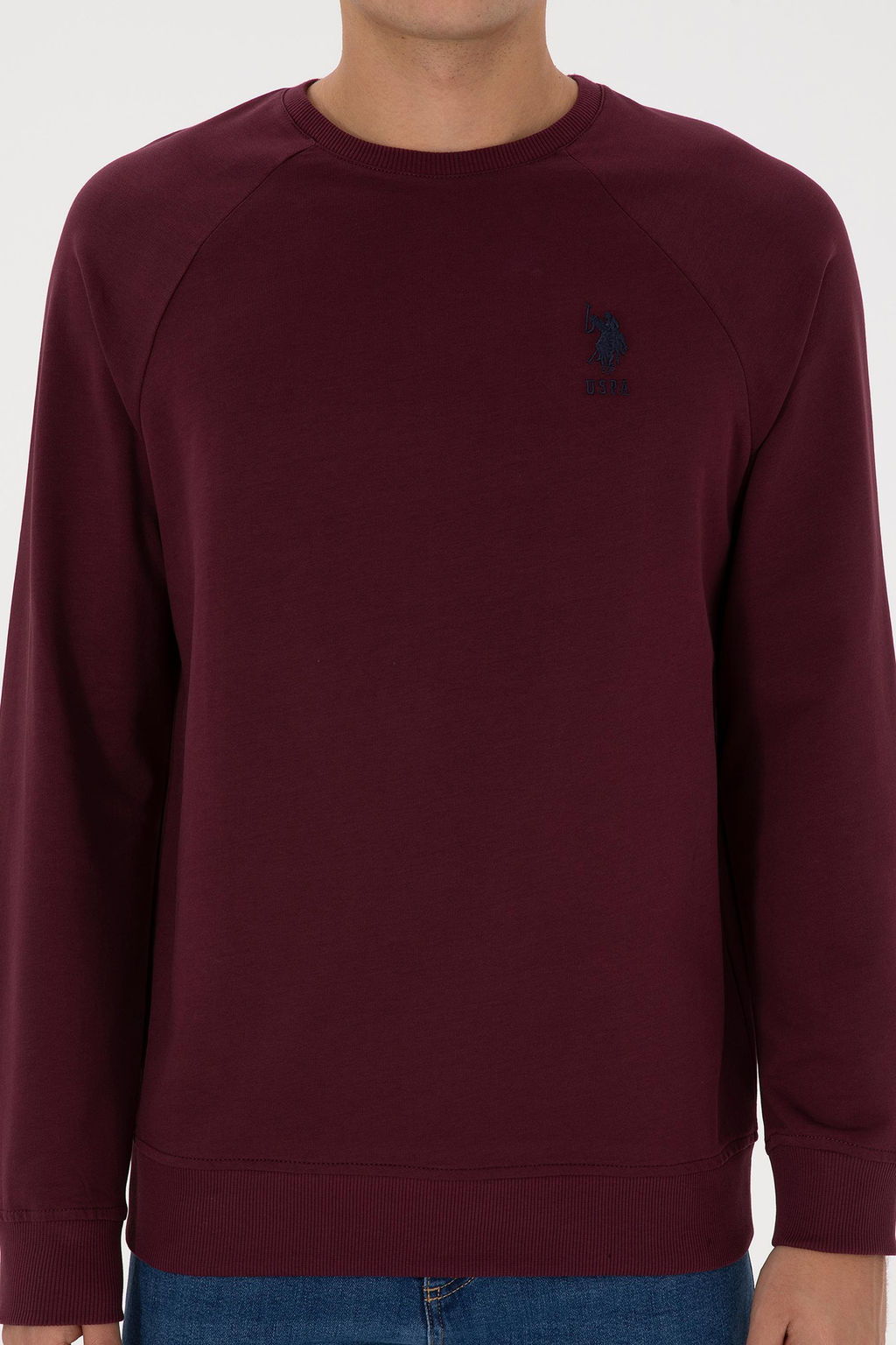 Erkek Bordo Basic Sweatshirt - U.s. polo assn фото 6