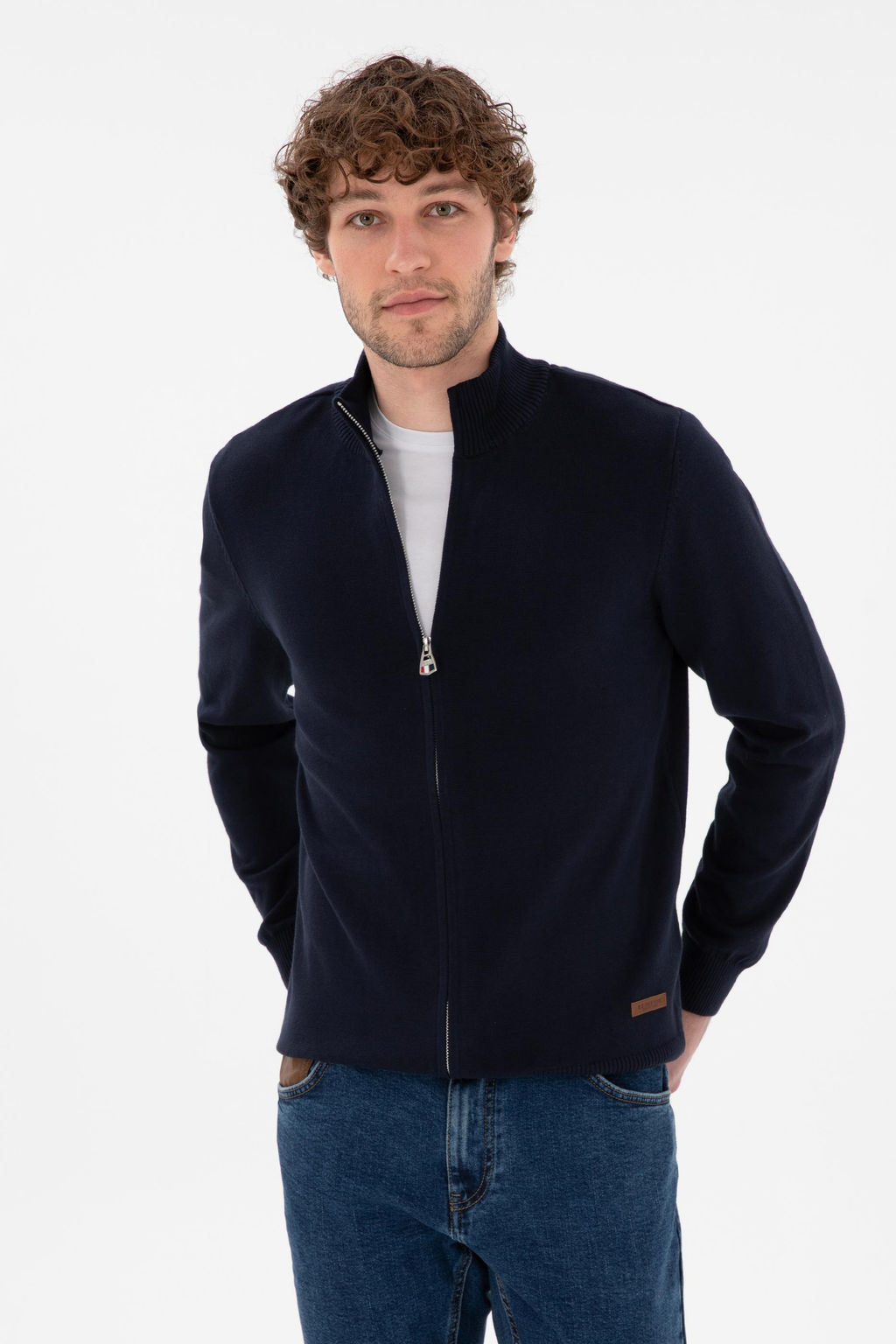 Мужской темно -синий базовый трикотаж кардиган Неожиданная скидка в корзине - U.s. polo assn фото 8