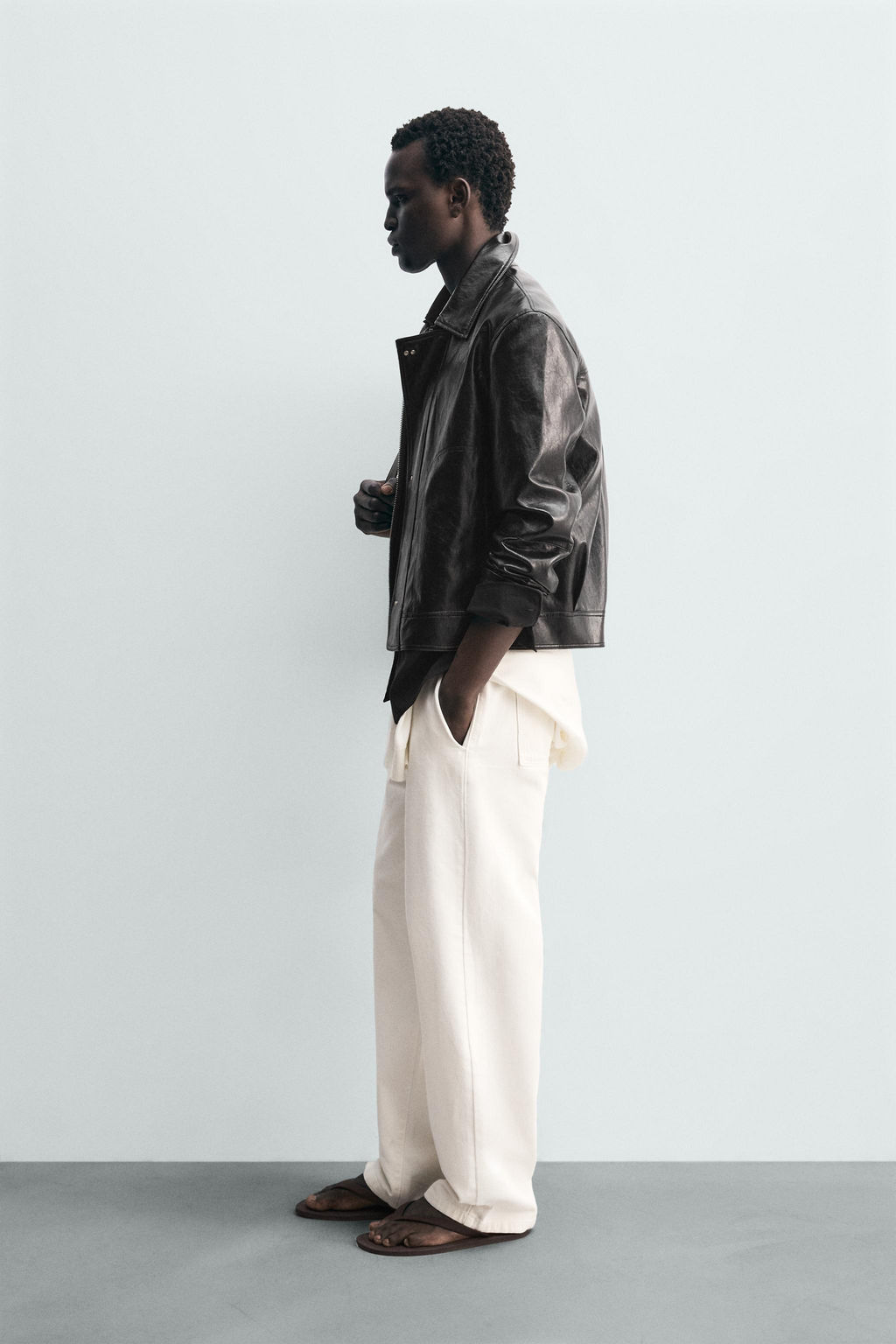 LEATHER EFFECT JACKET WITH FIREMAN CLASPS - Zara фото 12
