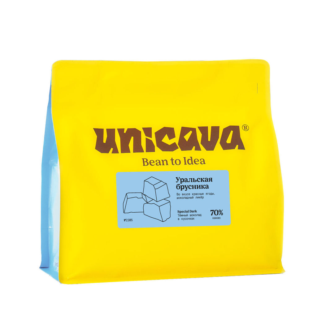 Уральская брусника, тёмный шоколад 70 %