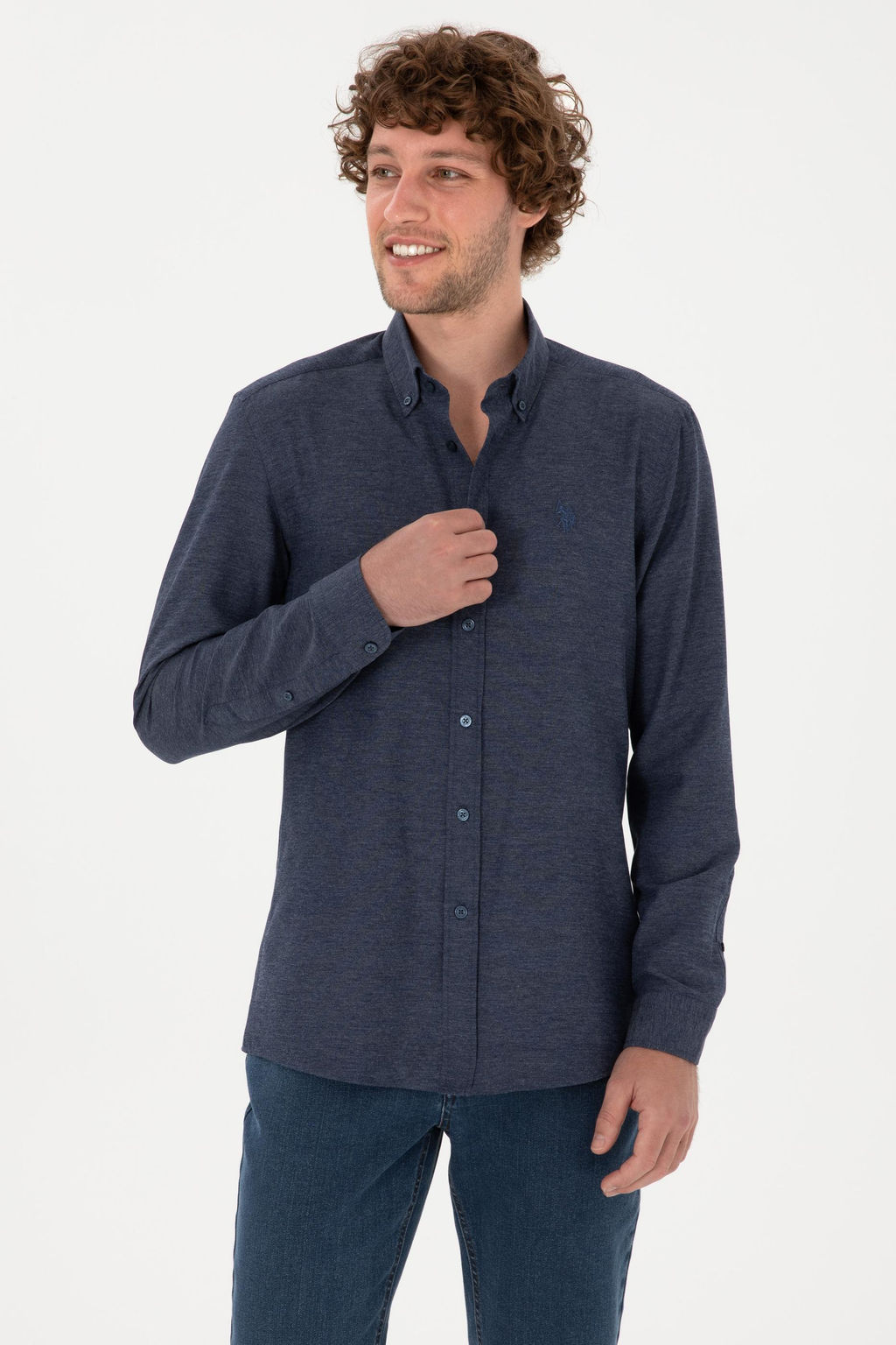 Erkek _ndigo Uzun Kollu Basic G_mlek Sepette S_rpriz _ndirim - U.s. polo assn фото 3