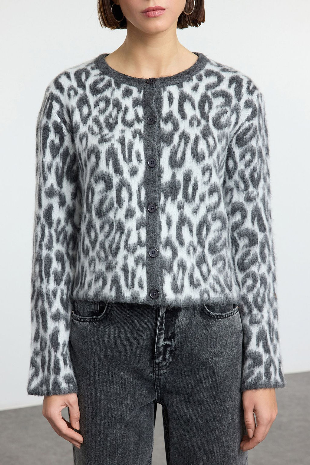 TRENDYOLMILLA Kahverengi Leopar Desenli Triko H?rka TWOAW25HI00378  фото 3