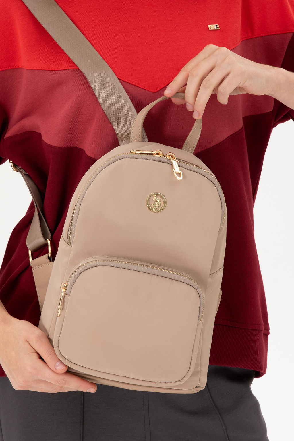 Женский бежевый рюкзак Неожиданная скидка в корзине - U.s. polo assn фото 2