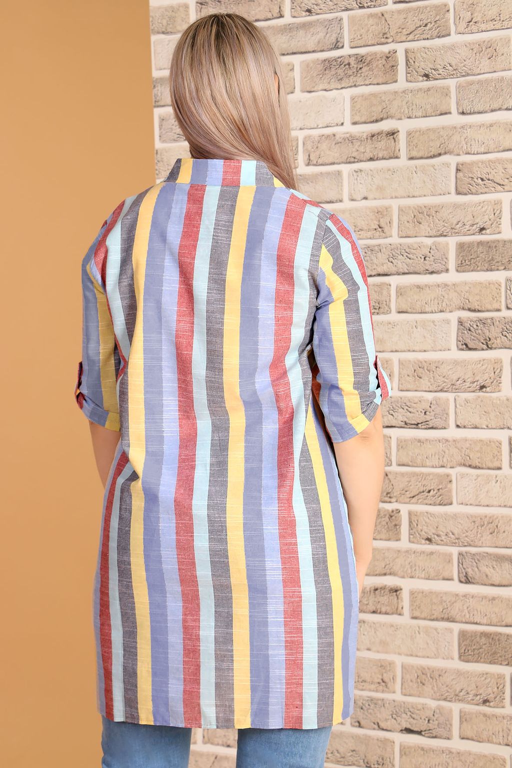 Рубашка в полоску женская летняя - Almond фото 2