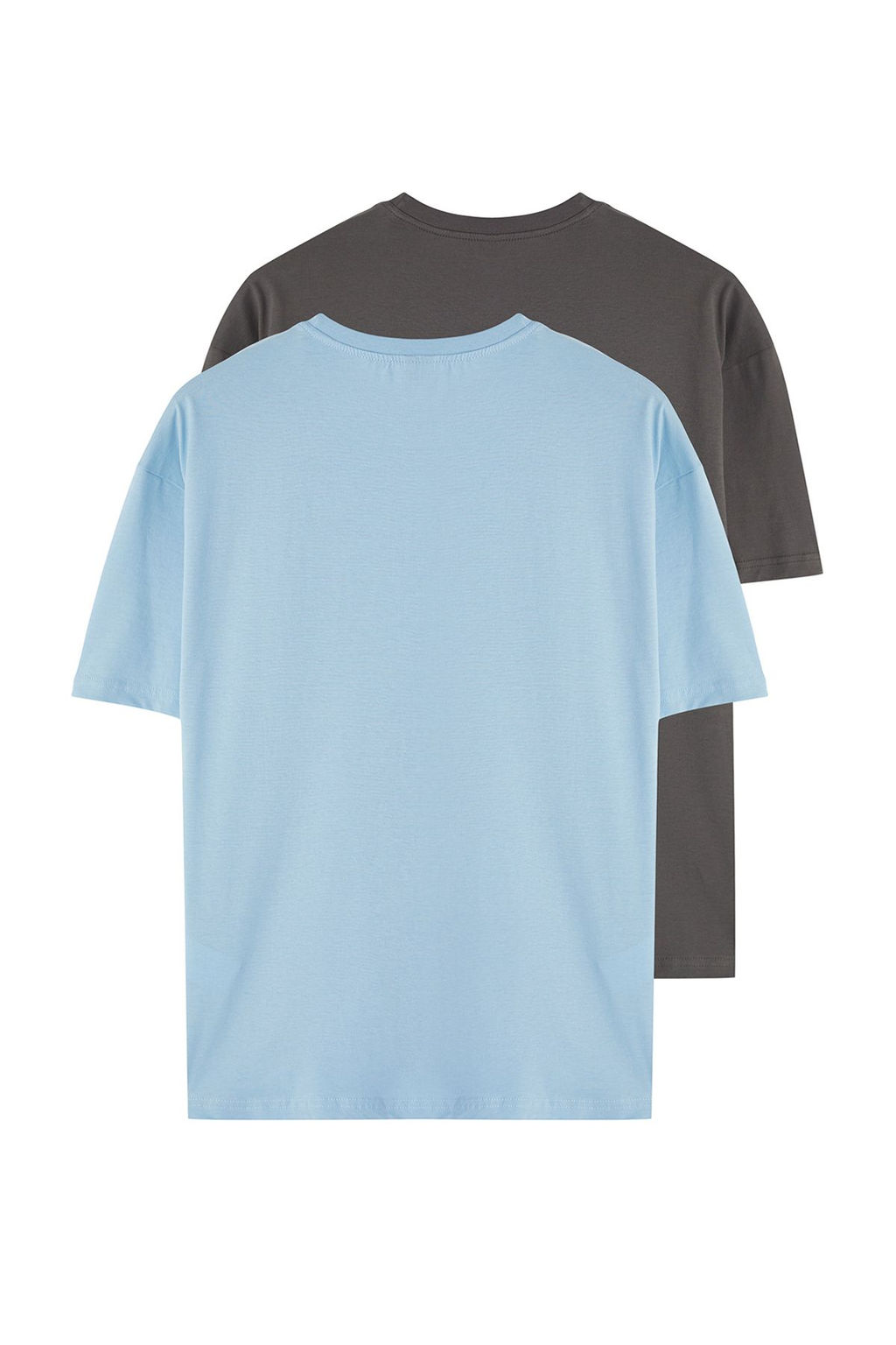 TRENDYOL MAN Mavi-Antrasit Oversize/Genis Kesim 2li Paket Bask?l?-Duz %100 Pamuk T-Shirt TMNSS25TS00212 - Trendyolmilla фото 11