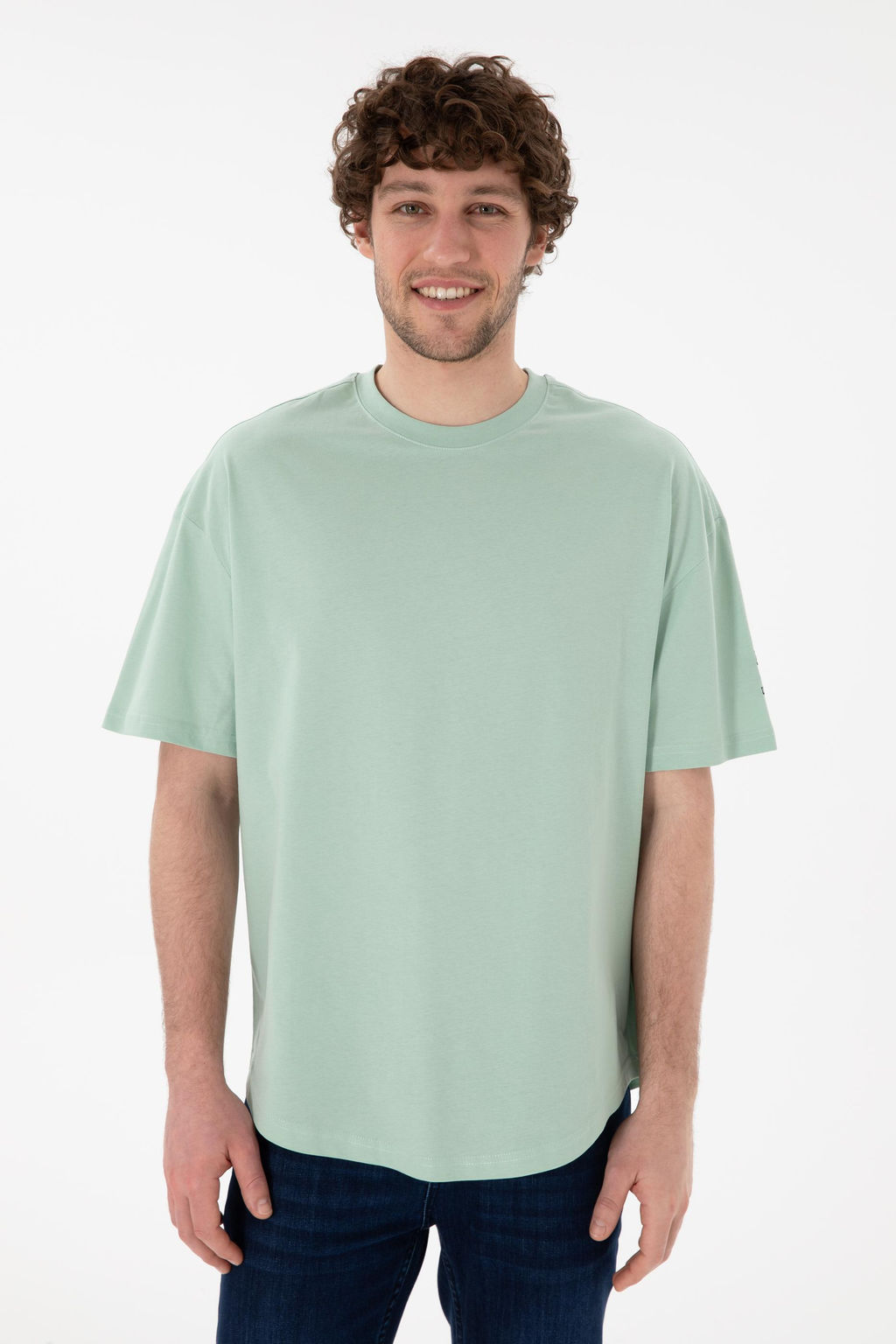 Erkek Long Fit Bisiklet Yaka Su Ye_ili Basic Ti__rt Sepette S_rpriz _ndirim - U.s. polo assn фото 4