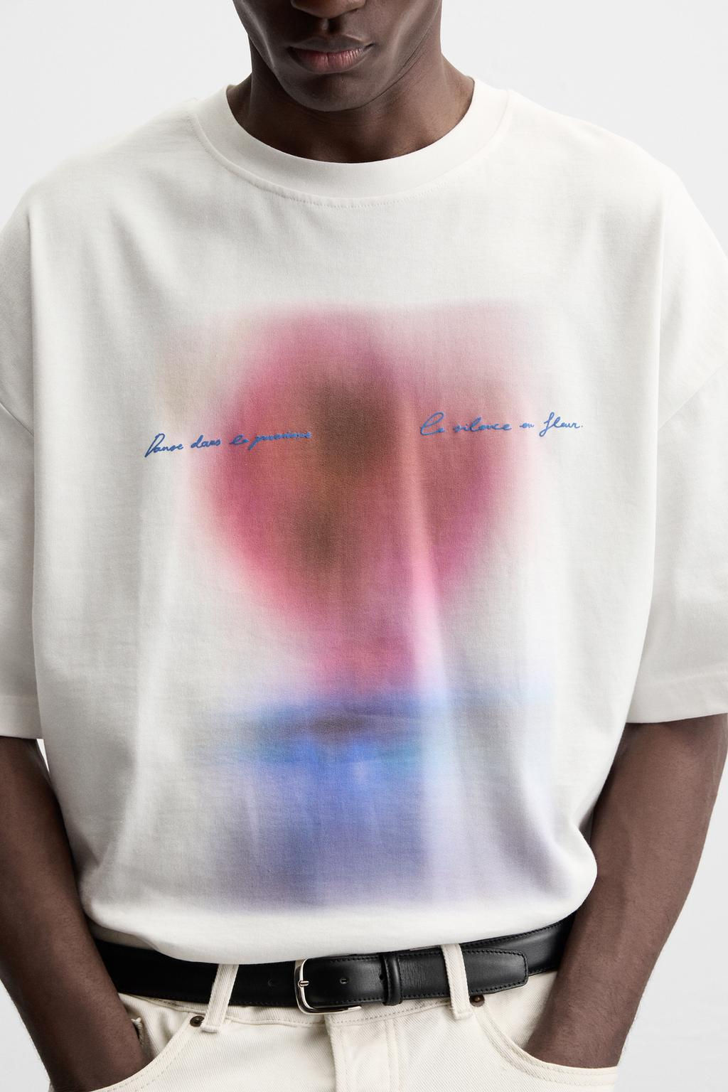 CONTRAST PRINTED T-SHIRT - Zara фото 6