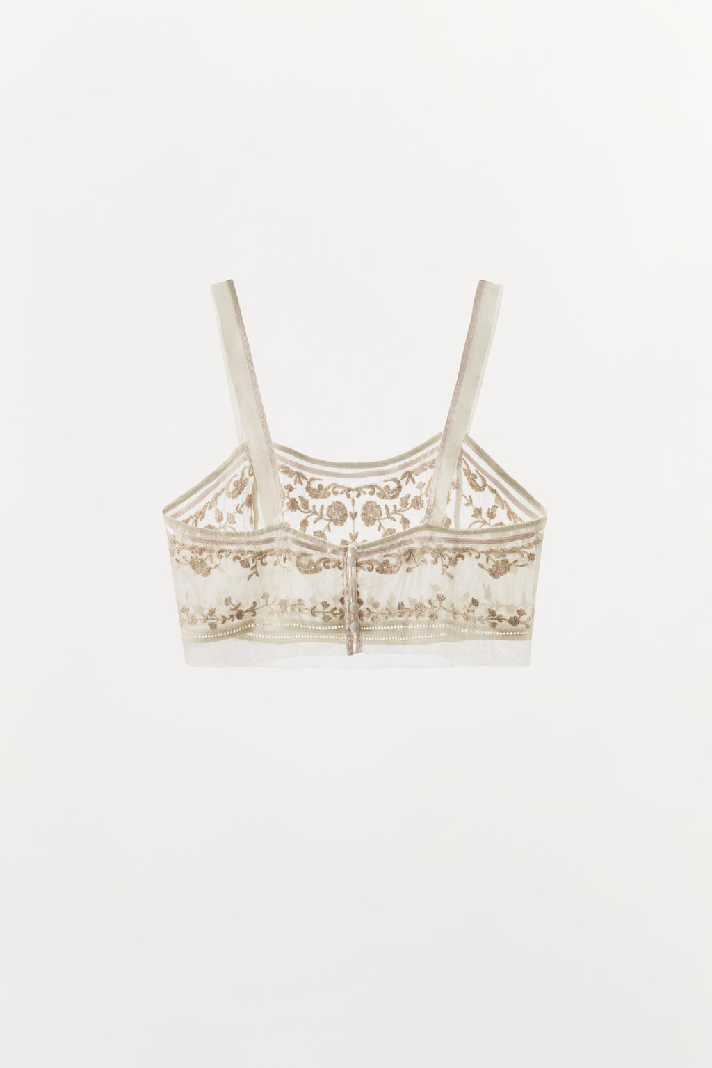 TOP CORTO BORDADO ZW COLLECTION / Crudo medio