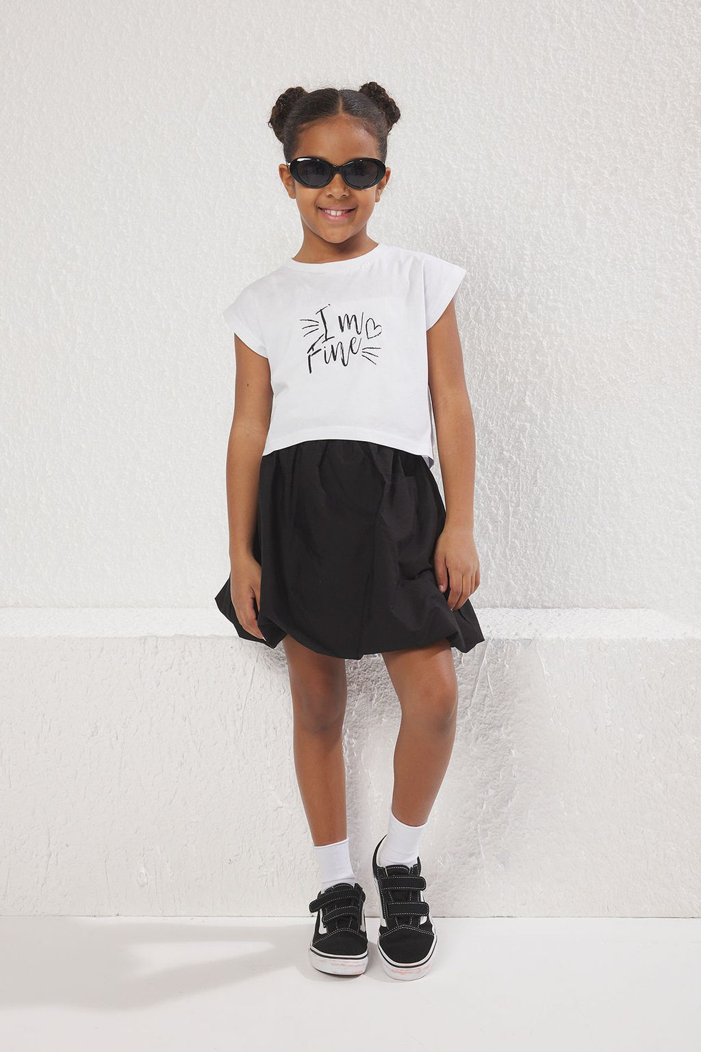 Siyah K?z Cocuk Mini Boy Beli Lastikli Dokuma Balon Fit Etek TKDSS25ET00002 - Trendyolmilla фото 2