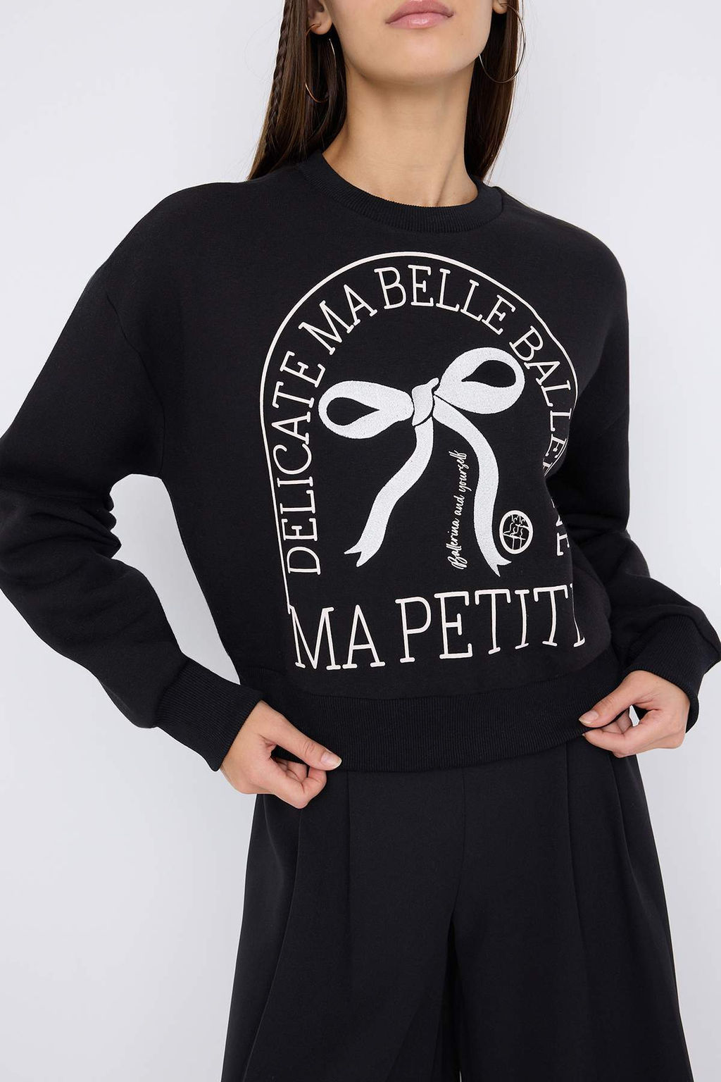 Teen Siyah Orme Sweatshirt TWOAW26SW00189 - Trendyolmilla фото 6