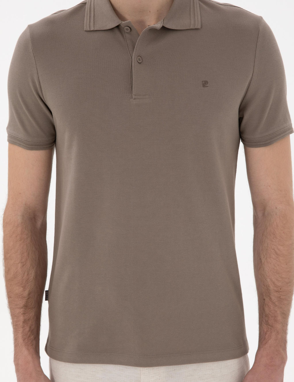 Koyu Vizon Slim Fit %100 Pamuk Polo Yaka Basic Ti__rt