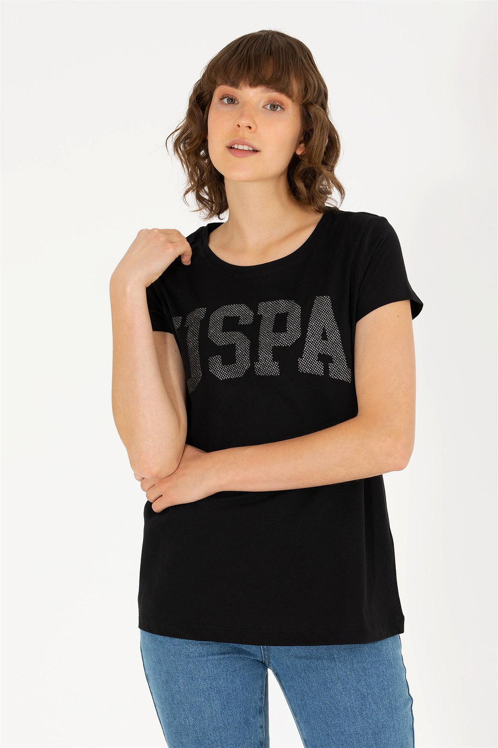 U. S. Polo Assn Женская черная базовая футболка с круглым вырезом - U.s. polo assn фото 11