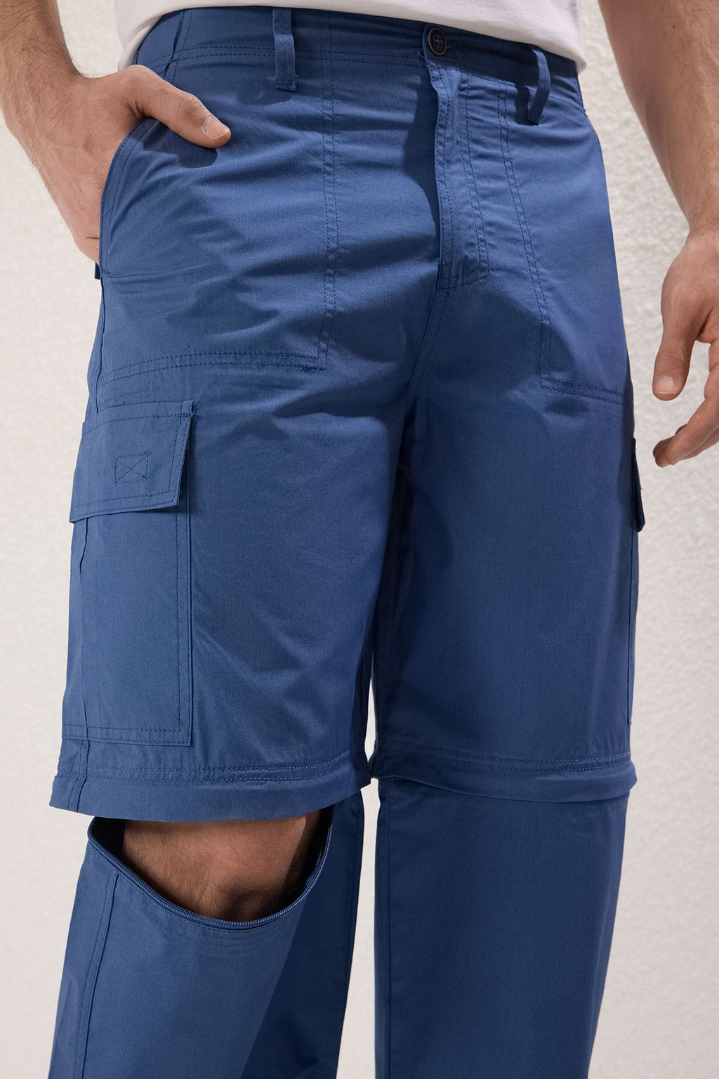 TRENDYOL MAN Lacivert Straight Kal?p Parasut Kumas Fermuarl? Sort Olabilen Pantolon TMNSS25PL00014 - Trendyolmilla фото 7