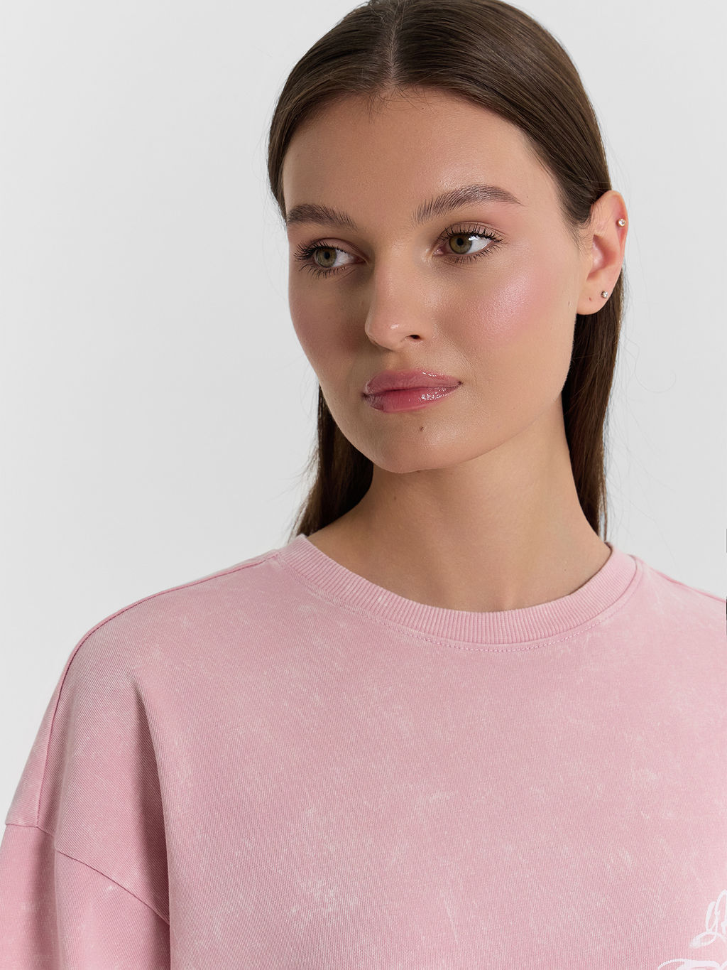 Футболка женская Mark Formelle пыльный розовый с обработкой эйсид из хлопка  фото 4