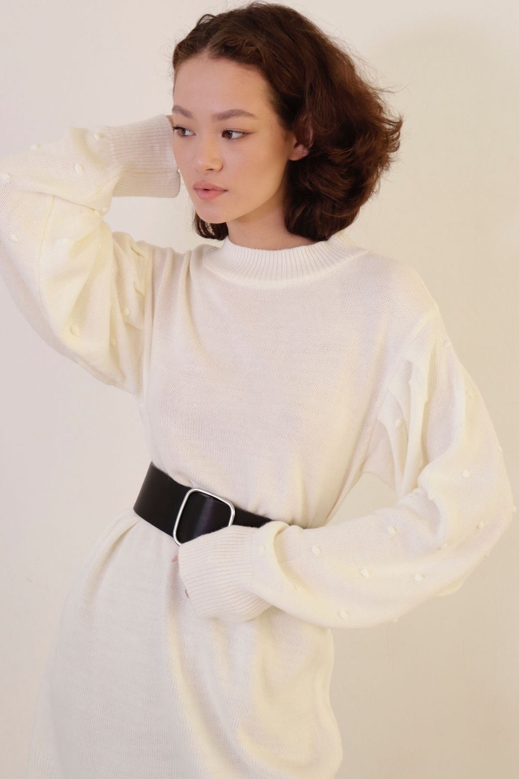 10670 Джемпер-туника с объёмными рукавами белый - Martichelli фото 11