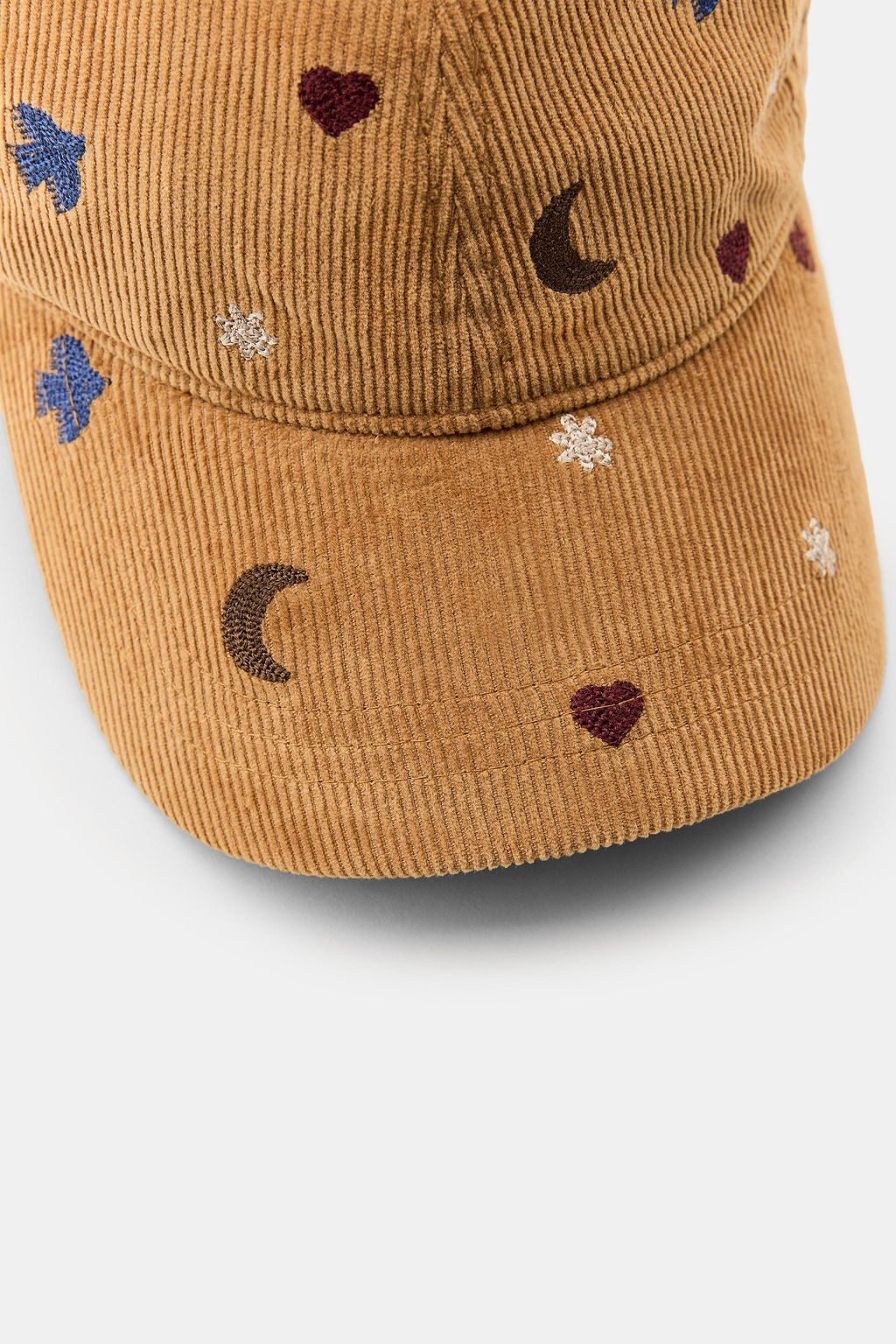 CORDUROY CAP WITH BIRDS AND MOONS EMBROIDERY - Zara фото 4